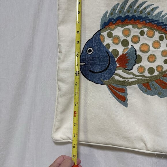 Lake Fish Tapestry & Embroidery Decorative Pillow Cover Slip Square Zip 20" - Picture 6 of 6